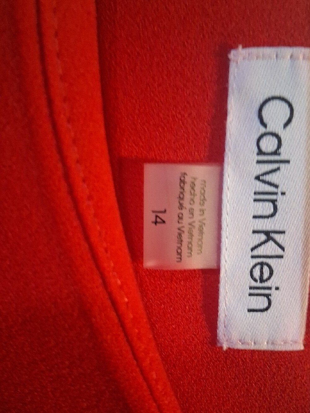Calvin Klein Red Bell-Sleeve Sheath Dress - Picture 2 of 7